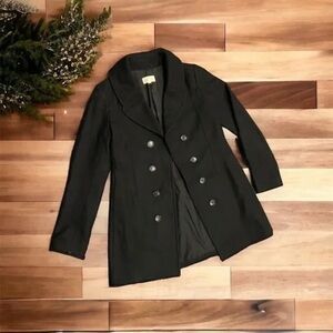 Nili Lotan Charcoal Double-Breasted Pea Coat